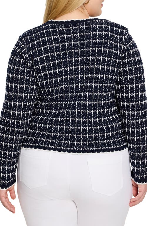 Nic + Zoe Nic+zoe Mixed Up Sweater Jacket In Indigo Multi