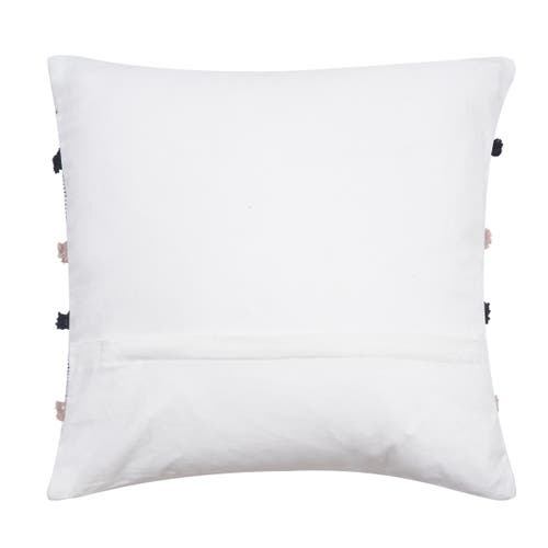 Carol & Frank Benn Striped Tufted Texture Cotton Decorative Throw Pillow, 20" X 20" With Insert In Black