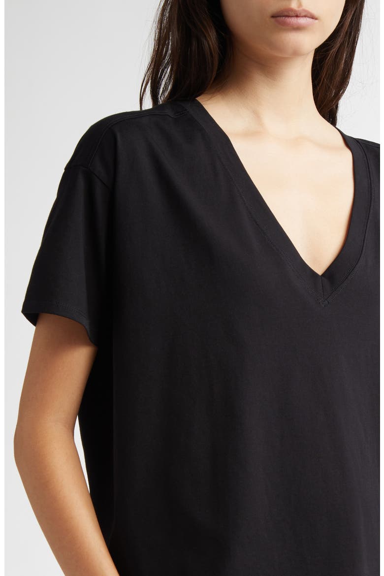 Faaa V-Neck Cotton T-Shirt, Alternate, color, BLACK