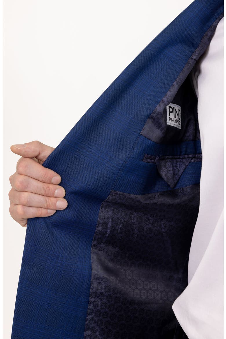 Tonal Plaid Stretch Wool Suit, Alternate, color, BLUE