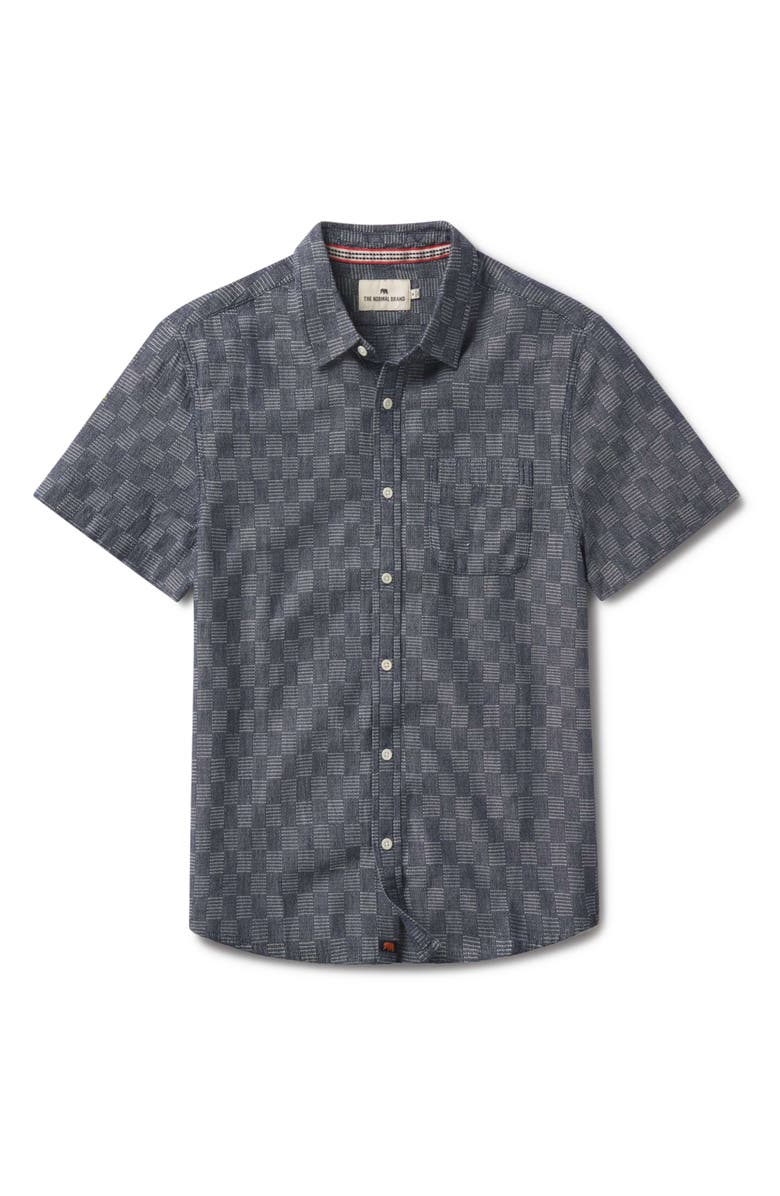 The Normal Brand Freshwater Short Sleeve Button-Up Shirt, Alternate, color, Summer Check