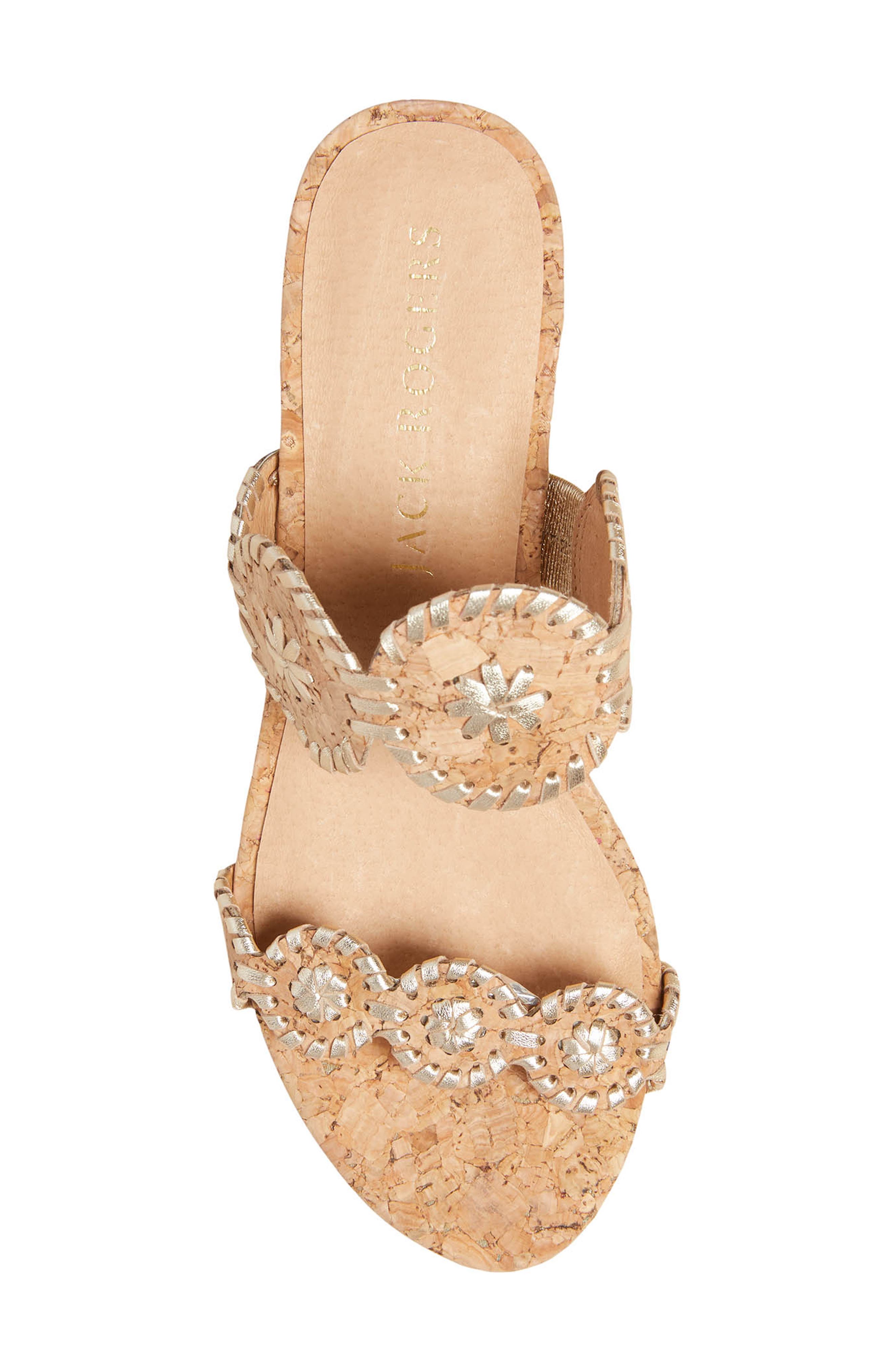 Lauren Wedge Slide Sandal, Alternate, color, NATURAL CORK/ GOLD