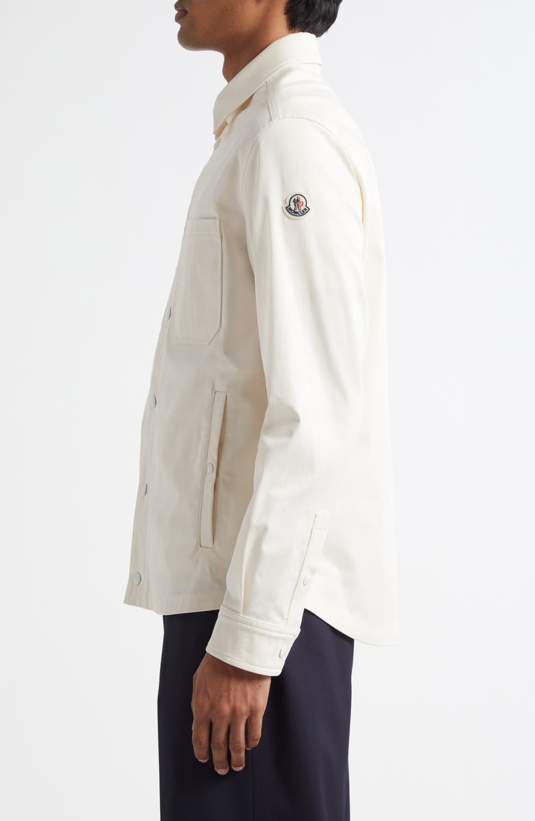 Moncler Stretch Cotton Shirt Jacket, Alternate, color, White