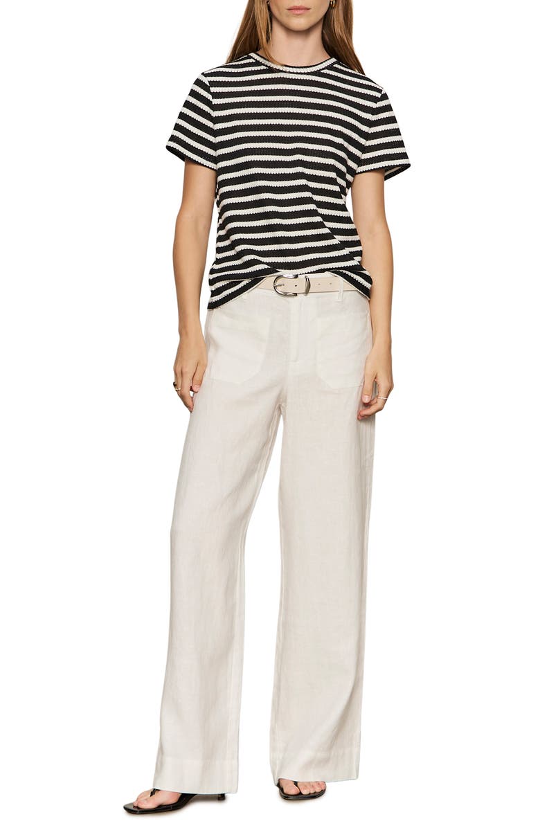 Sanctuary Perfect Texture Stripe Tee, Alternate, color, Black/ Chalk Stripe