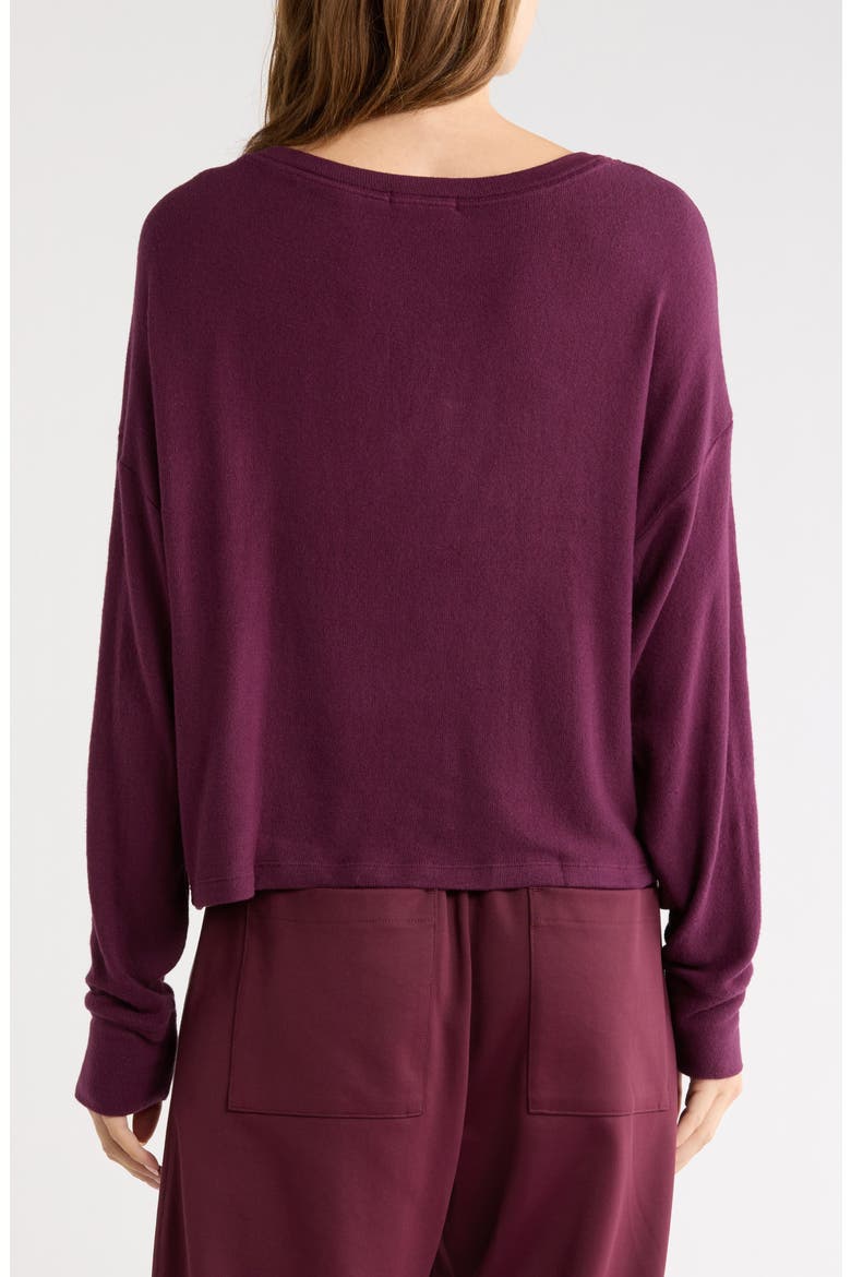 LuxeLayer Pullover Sweatshirt, Alternate, color, CABERNET