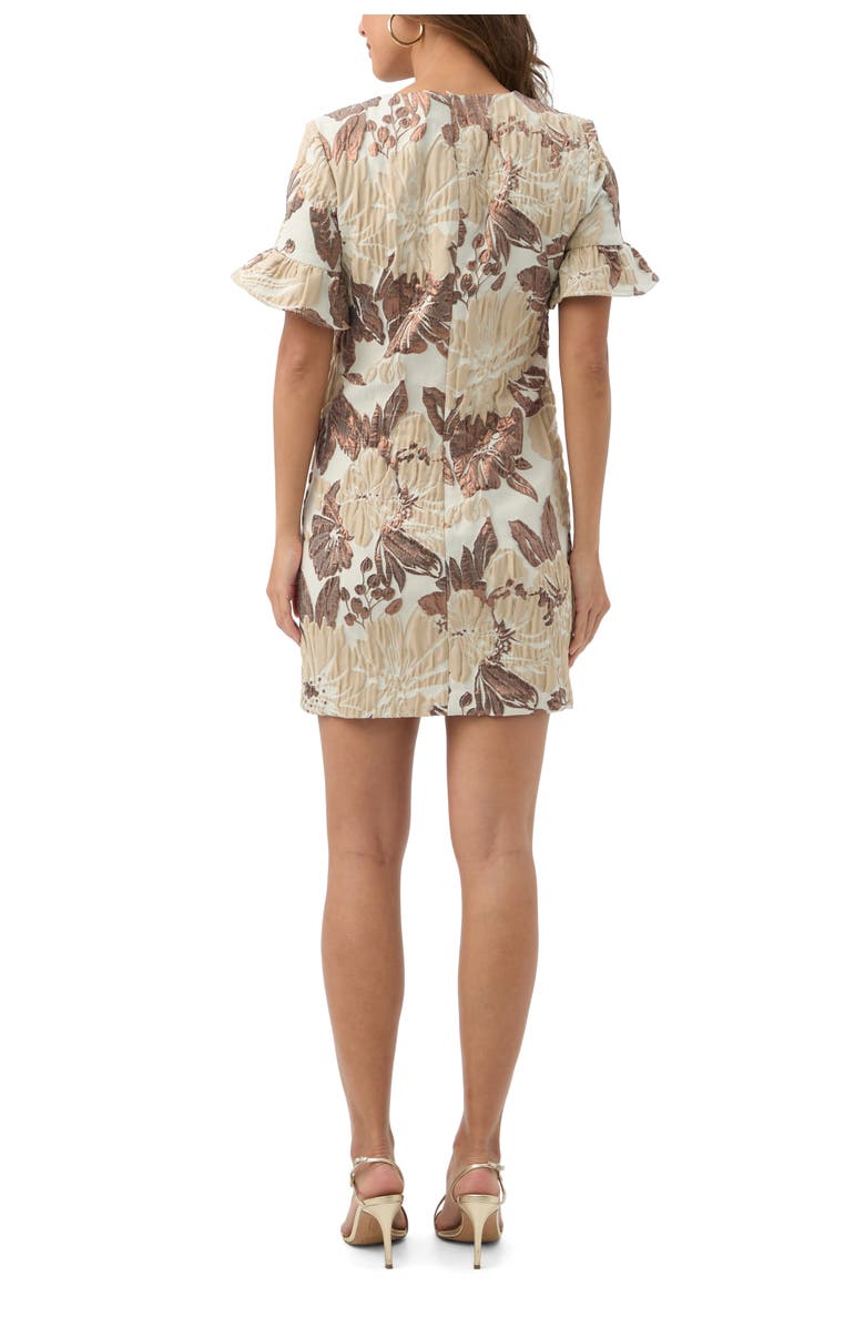 Trina Turk Darling Jacquard Ruffle Sleeve Dress, Alternate, color, Poplar Multi