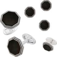 Jan Leslie Octagon Antique Sterling Cufflinks & Studs