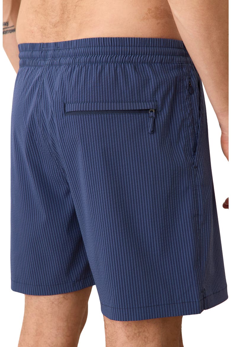 Navy/Blue Striped Lined Sport Hybrid Swim Shorts, Alternate, color, NAVY/ BLUE STRIPE