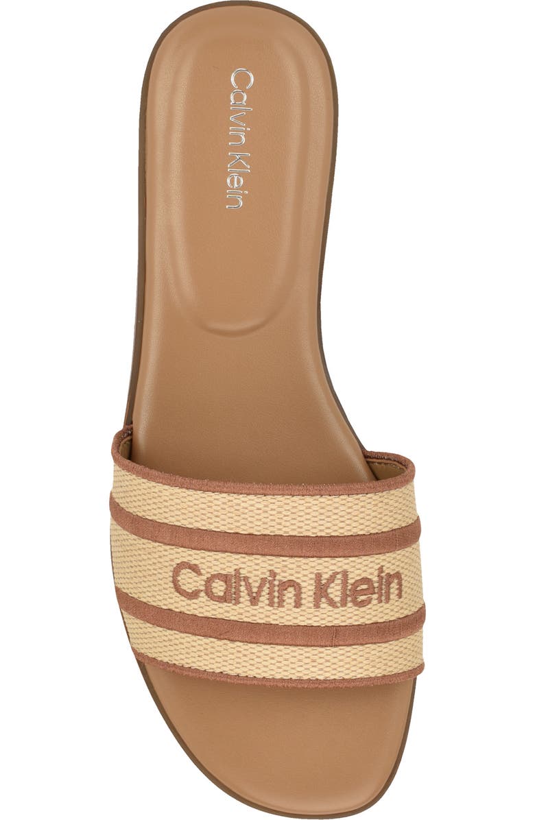 Calvin Klein Kendell Slide Sandal, Alternate, color, Natural/ Cognac