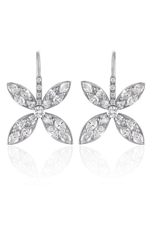 Mindi Mond Diamond Flowerfly Drop Earrings in White Gold/Diamond 