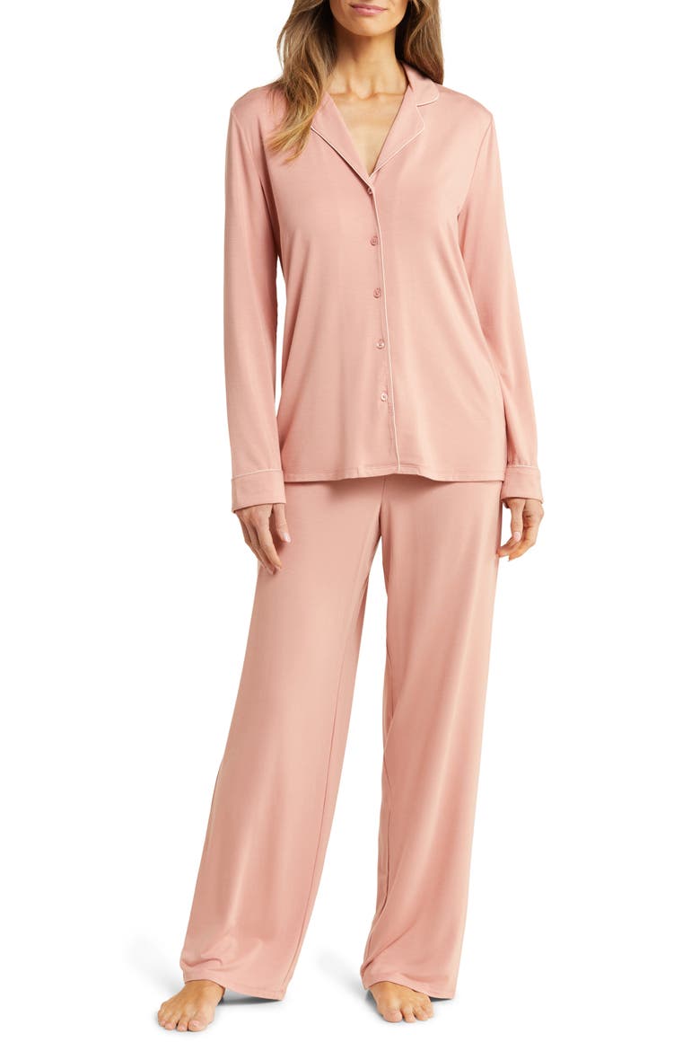 Moonlight Eco Knit Pajamas, Main, color, PINK GLASS