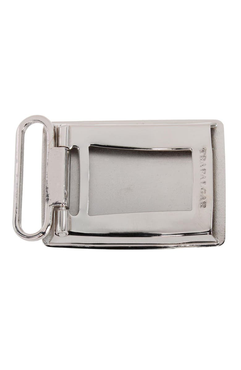 Trafalgar 30mm Oval Signet Brass Based Compression Belt Buckle, Alternate, color, Silver