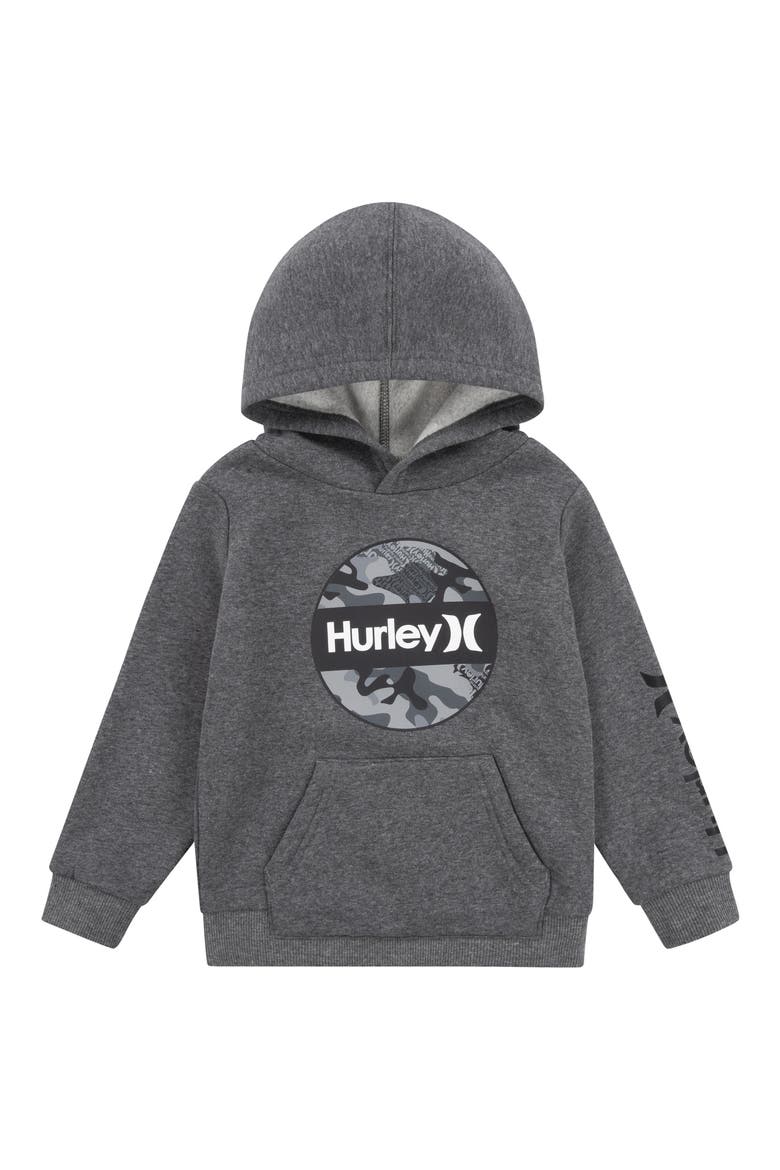Kids' Camo Fleece Hoodie, Main, color, CHARCOAL HEATHER