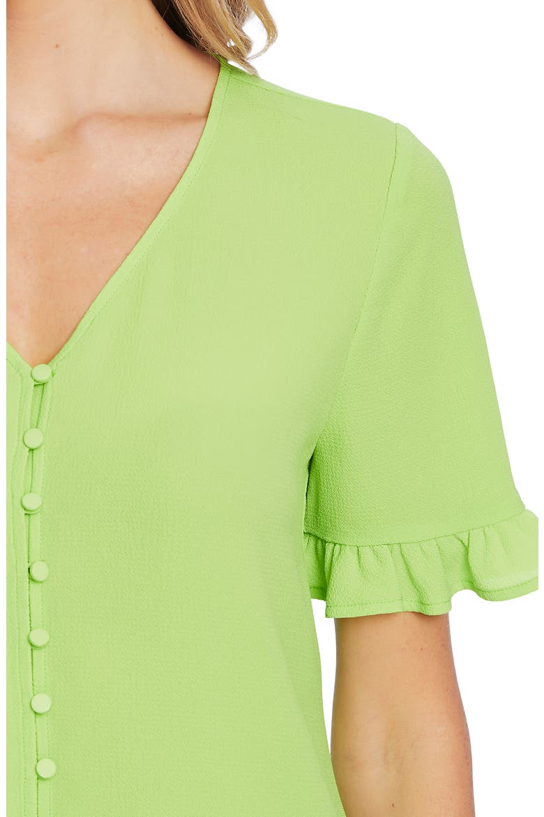Ruffle Sleeve Blouse, Alternate, color, MINT GLOW
