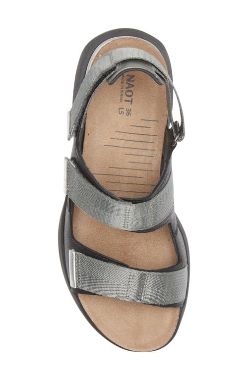 Naot Odyssey Slingback Sandal In Soft Black/sterling/silver