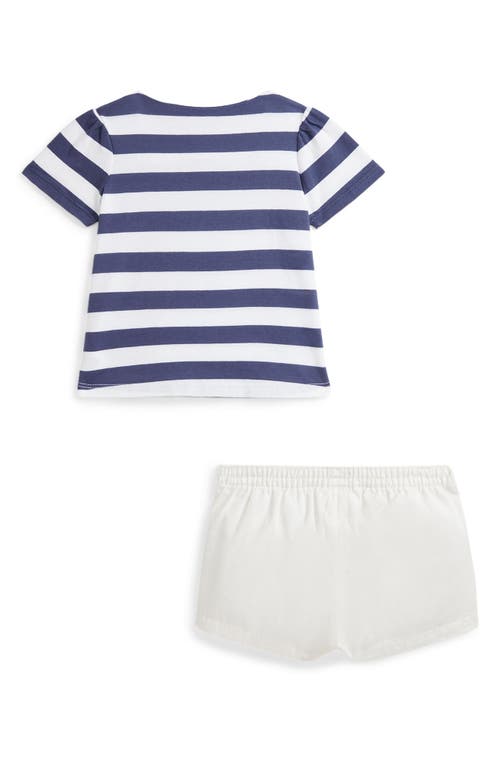 Ralph Lauren Polo Bear T-shirt & Twill Shorts Set In Boat House Navy Stripe