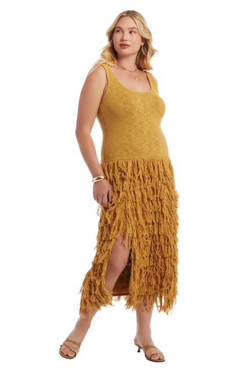 Sweater Fringe Maxi Dress (plus)