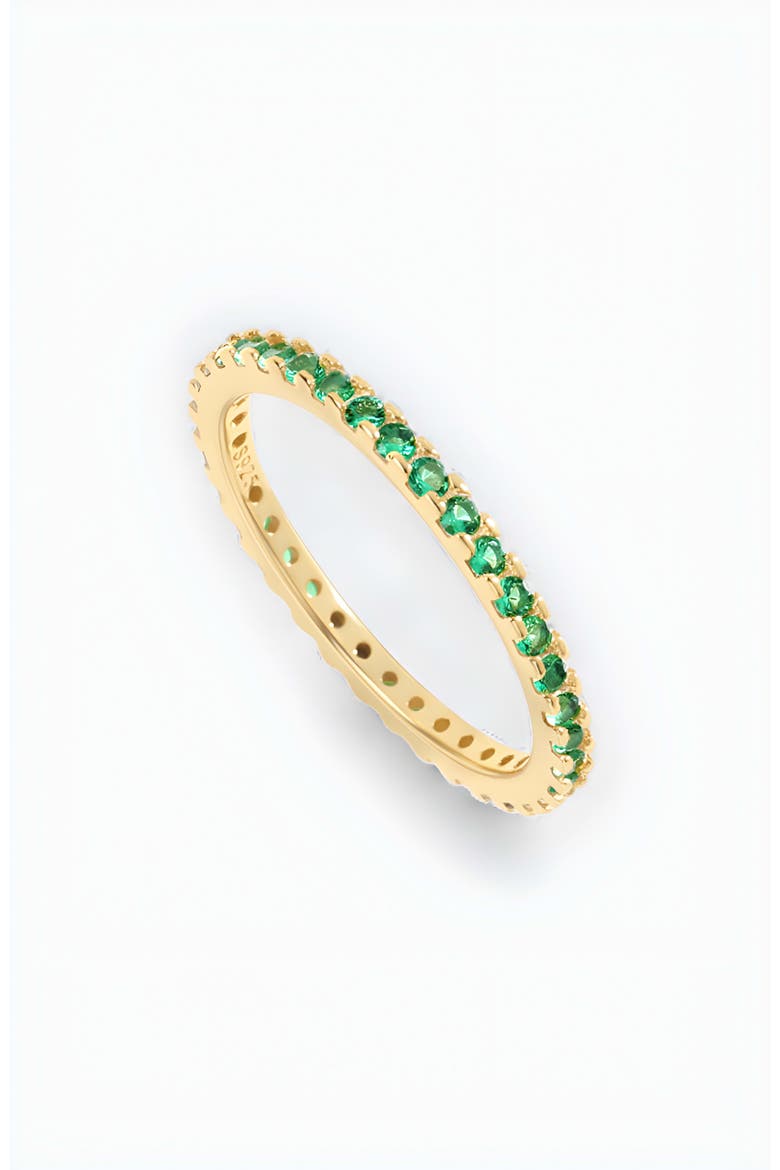 May Birthstone Eternity Stacking Ring, Main, color, 18k Gold Over Sterling Silver