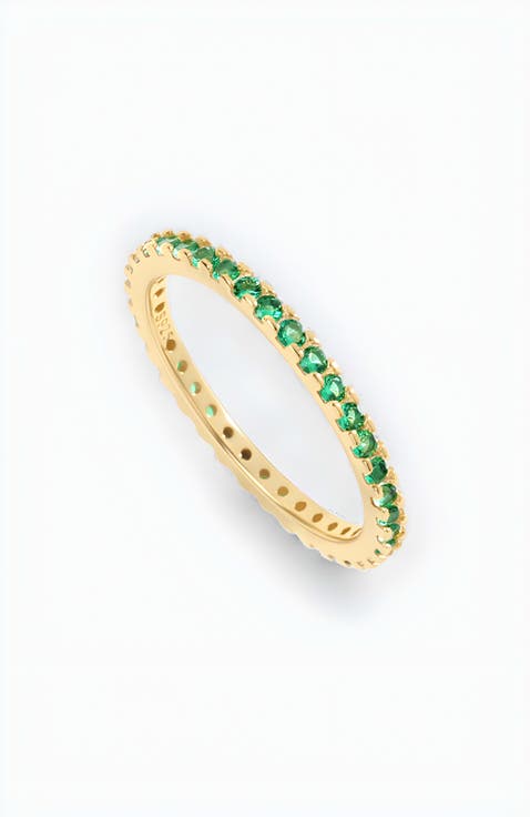May Birthstone Eternity Stacking Ring
