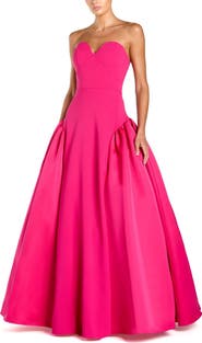 Mac Duggal Strapless Sweetheart Crepe Gown With Satin Skirt