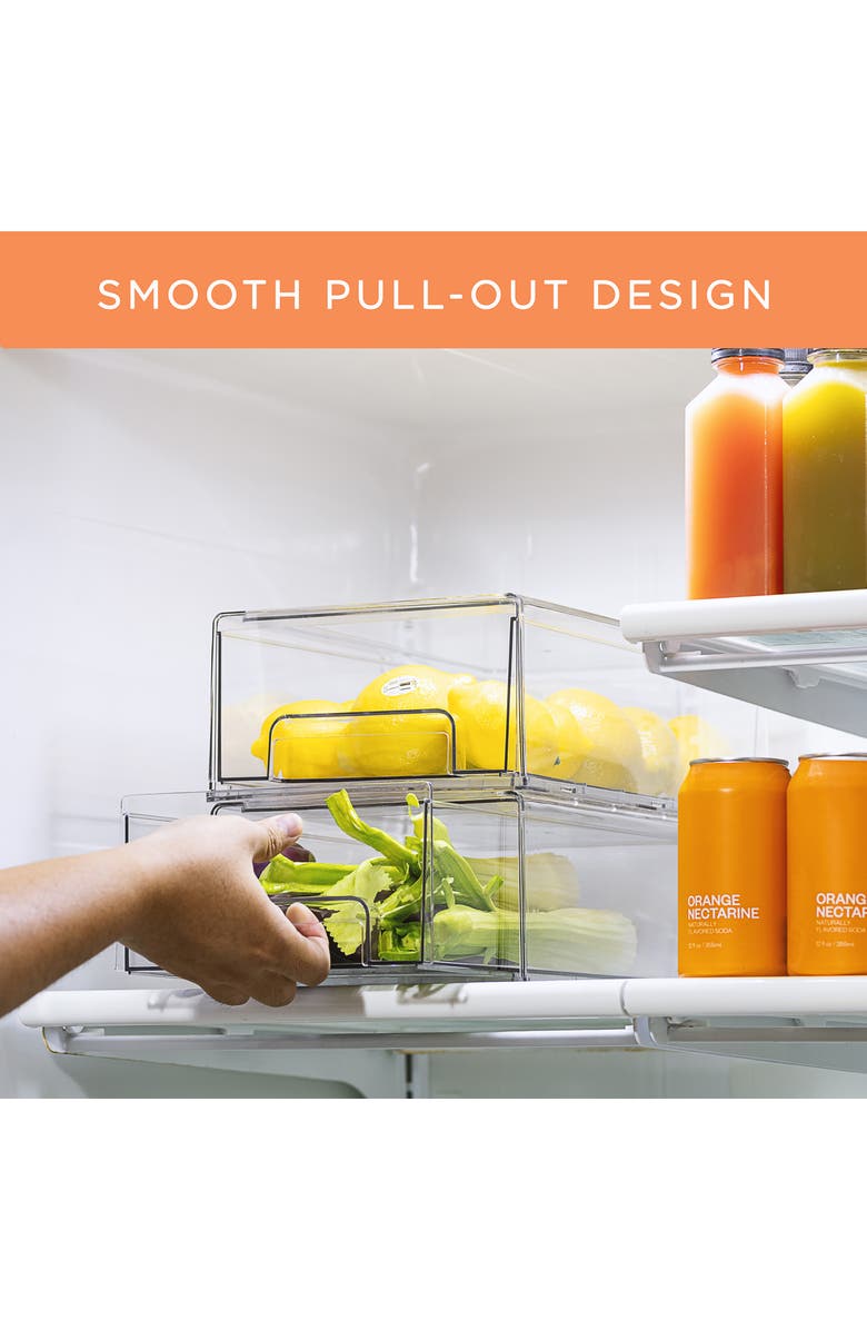 SORBUS Medium Set of 2 Fridge Organizer Drawers, Alternate, color, Clear