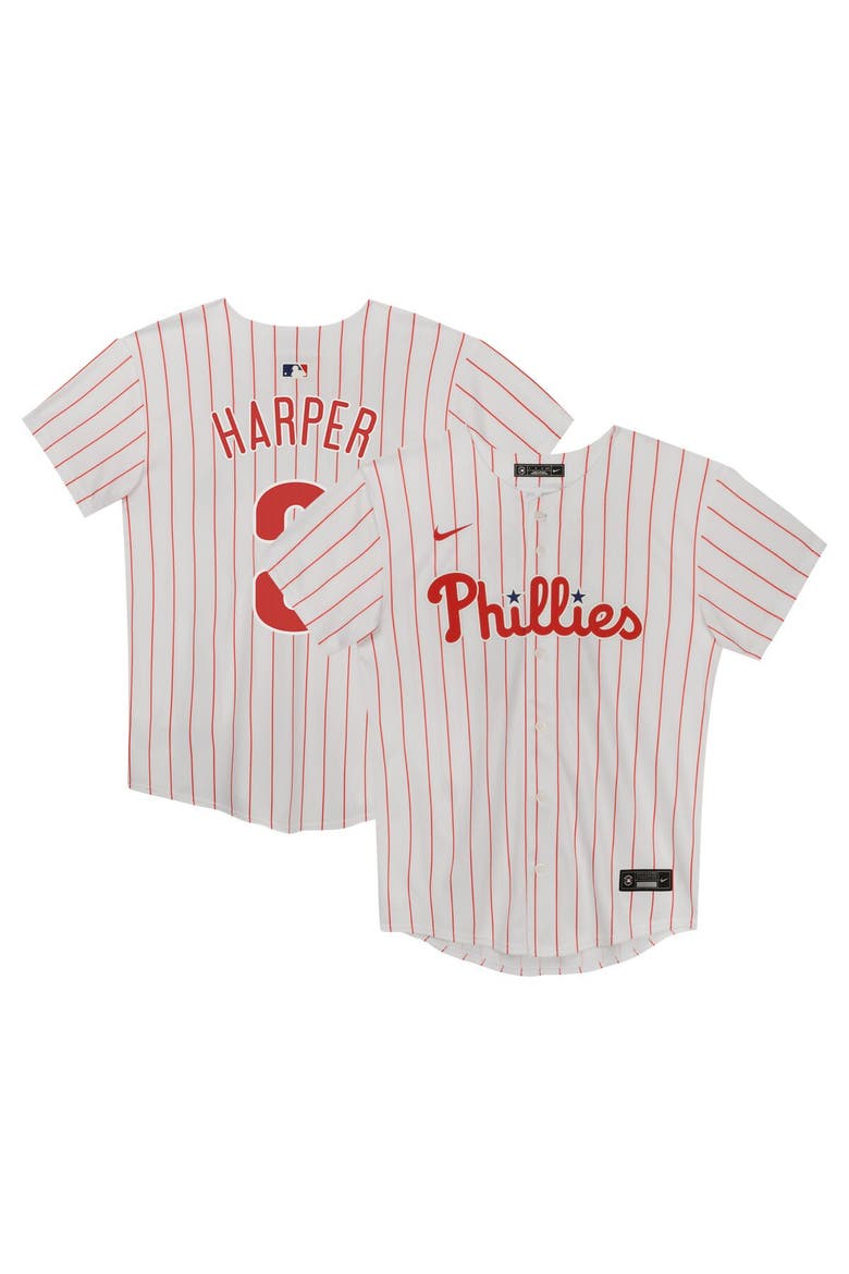 Preschool Nike Bryce Harper White Philadelphia Phillies Home Game Jersey, Main, color, White
