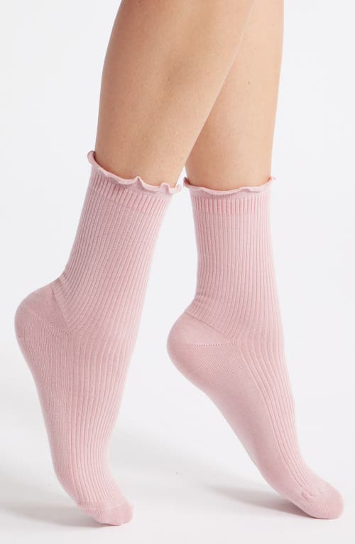 Nordstrom Lettuce Edge Crew Socks In Pink Puff
