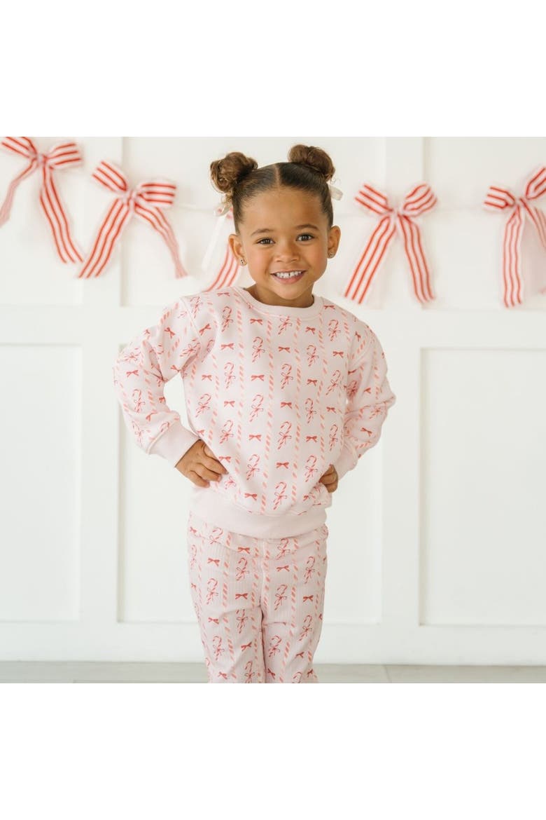 Candy Cane Lane Christmas Sweatshirt, Alternate, color, Ballet Pink