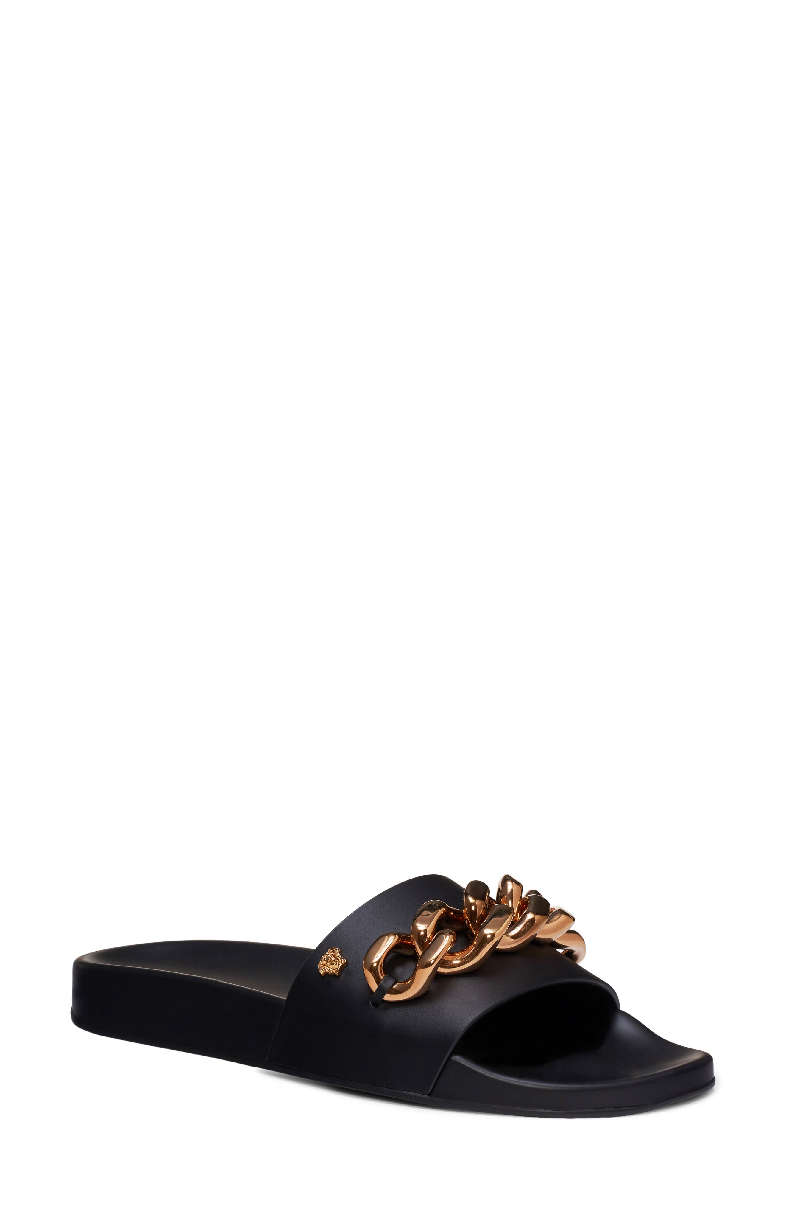 Versace Medusa Chain Slide Sandal, Main, color, 