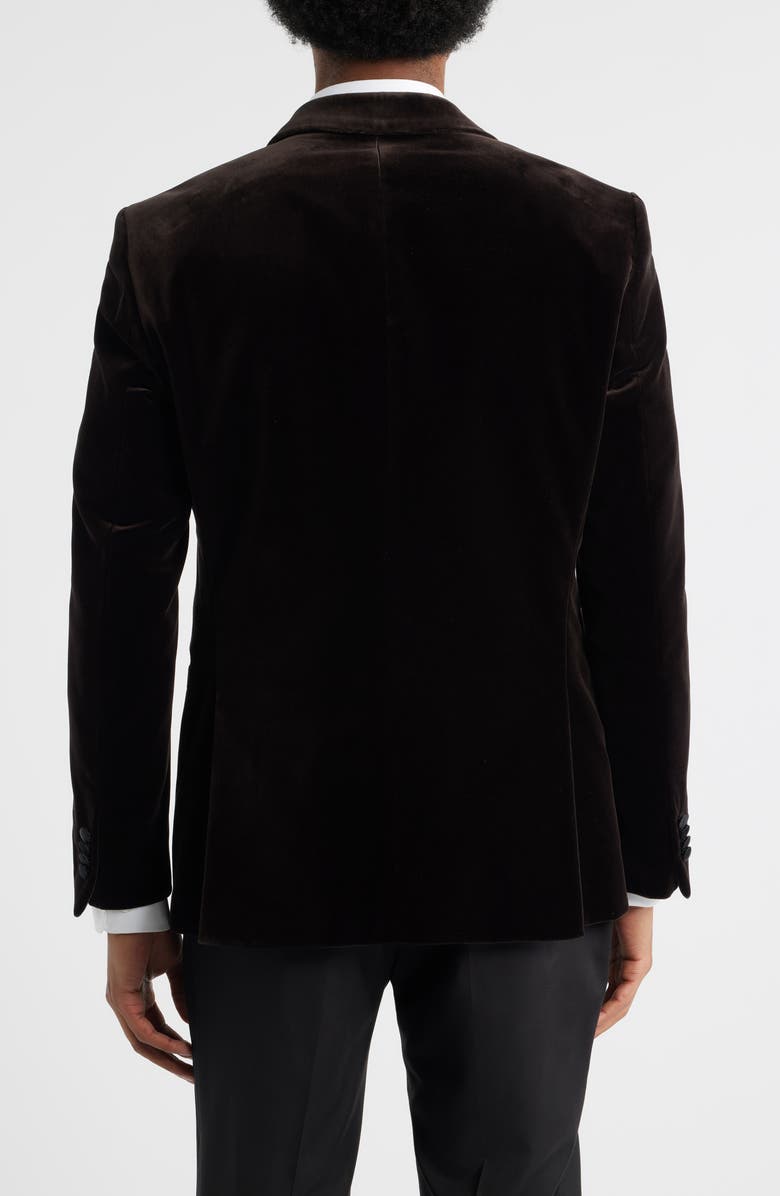 BOSS Hutson Cotton Velvet Dinner Jacket, Alternate, color, Dark Brown