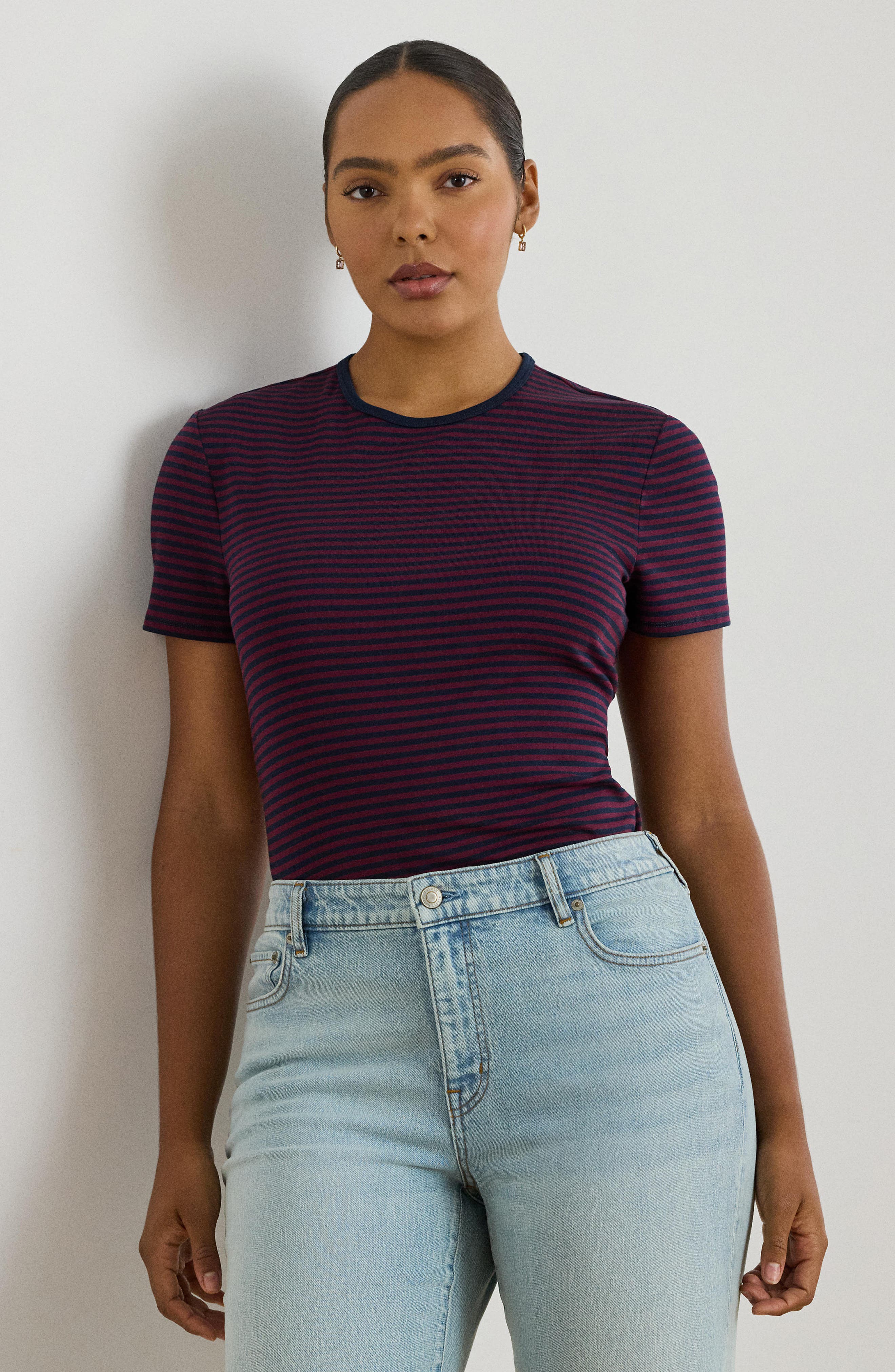 Stripe Stretch Cotton T-Shirt - image 2