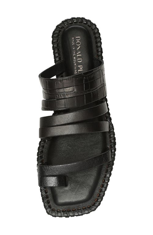 DONALD PLINER DONALD PLINER EMMALINE CROC EMBOSSED STRAPPY SANDAL 