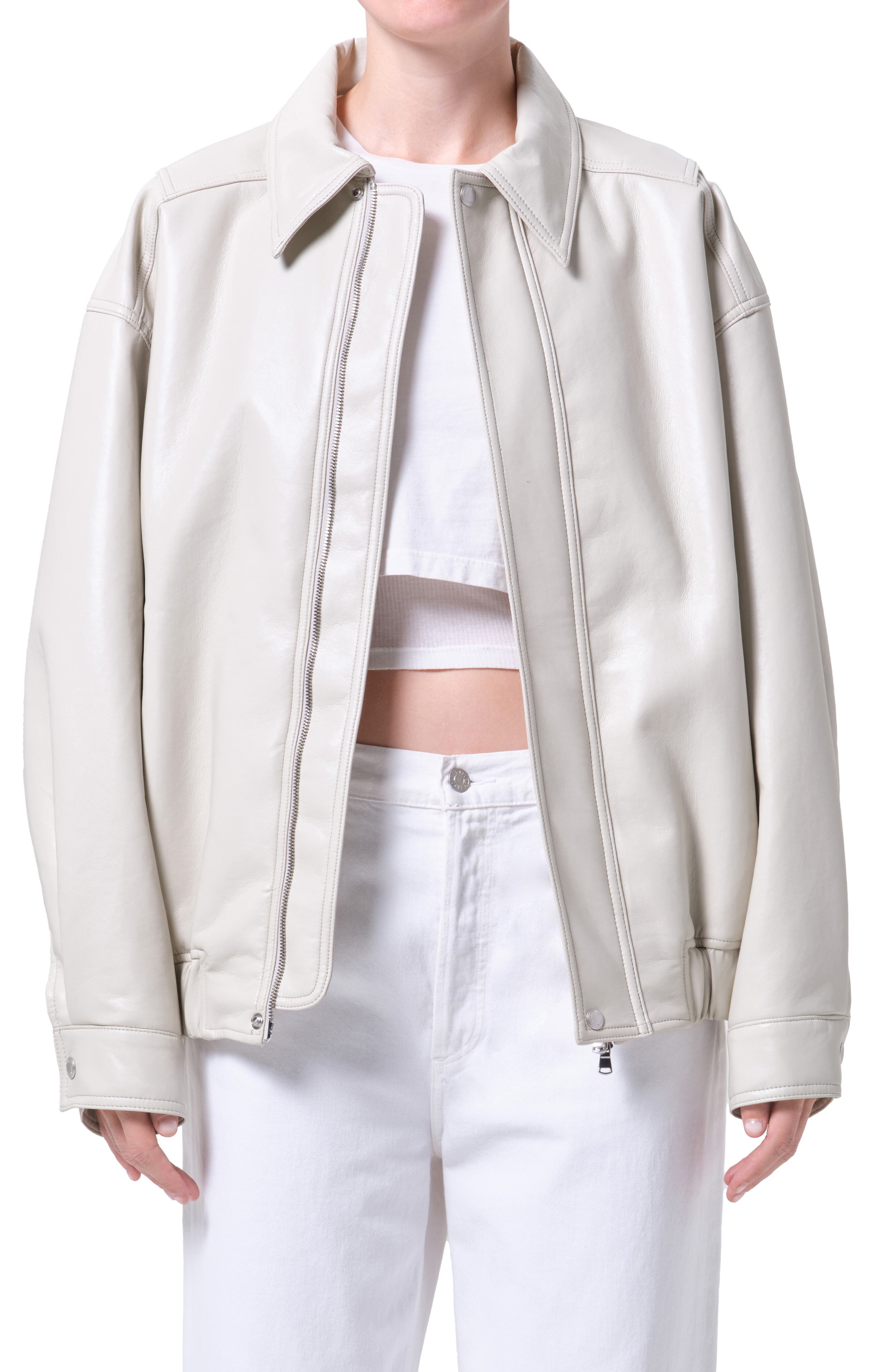 Aston Recycled Leather Bomber Jacket - image 3