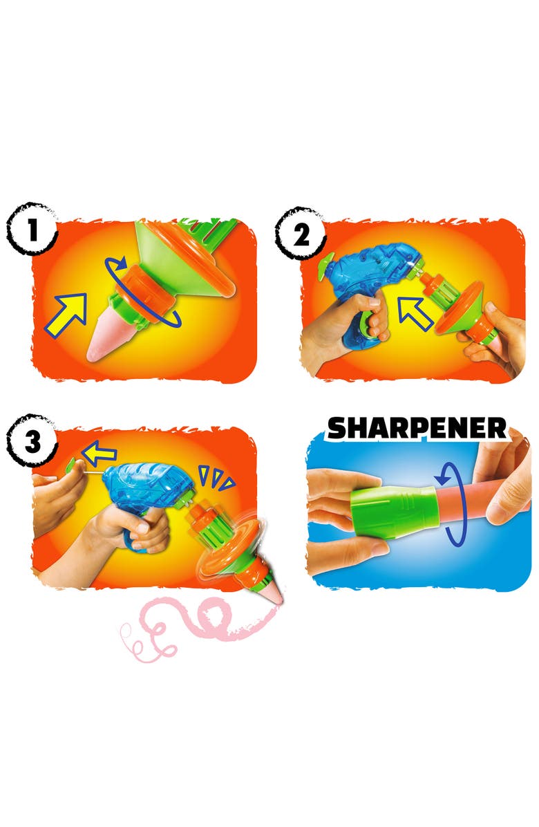 Lanard Chalkie Chalkie Chalk Top Spinning Chalk Scribbler, Rip Cord Launcher, Alternate, color, Multicolored