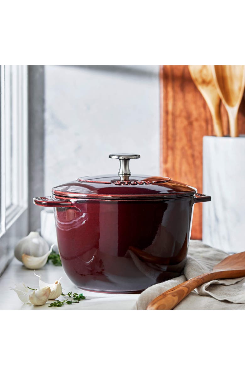 Staub 1.5-Quart Enameled Cast Iron Petite French/Dutch Oven, Alternate, color, Grenadine