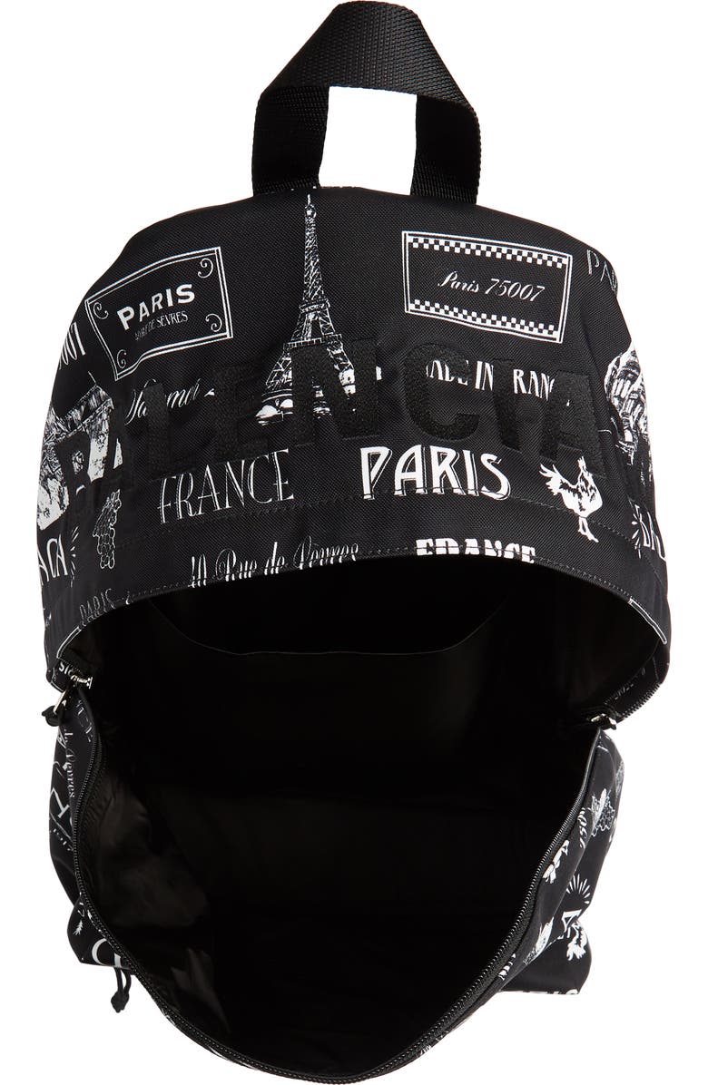 Balenciaga Wheel Allover Logo Backpack, Alternate, color,