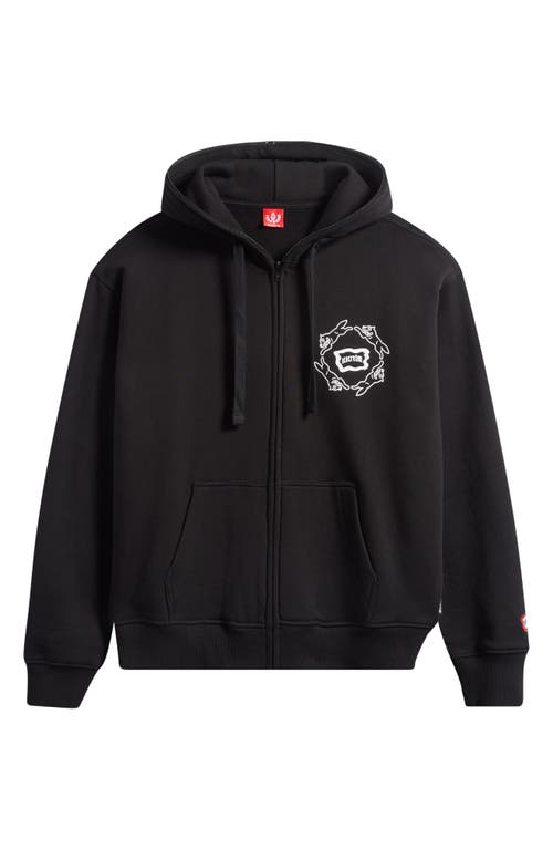 Icecream Loop Cotton French Terry Hoodie In Black