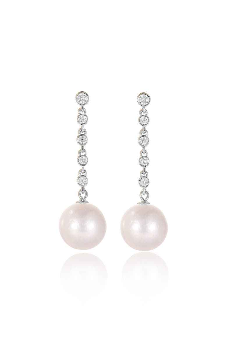 Classicharms Electra Rivière Freshwater Pearl Drop Earrings, Main, color, Silver