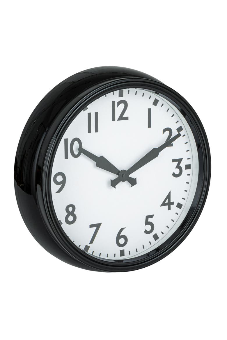 Timeless Contrast Round Wall Clock, Main, color, Black