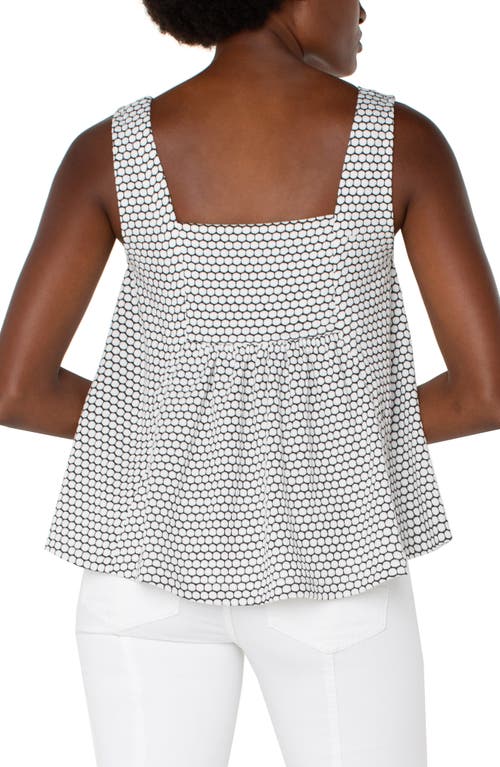 Liverpool Los Angeles Square Neck Sleeveless Jacquard Top In Black/white Geo
