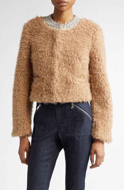 Christie Embellished Faux Shearling Jacket