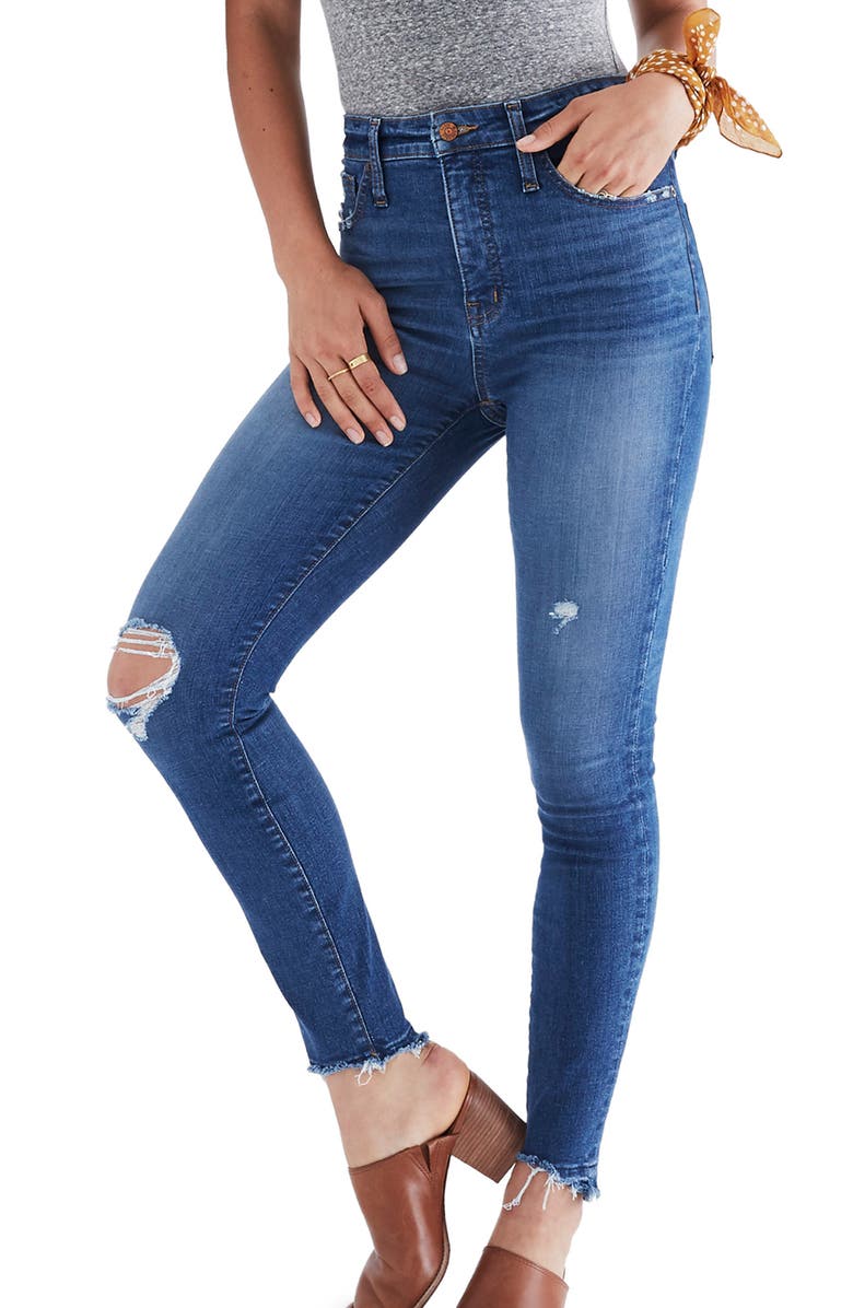 Madewell Drop Step Hem Curvy High Waist Skinny Jeans, Main, color,