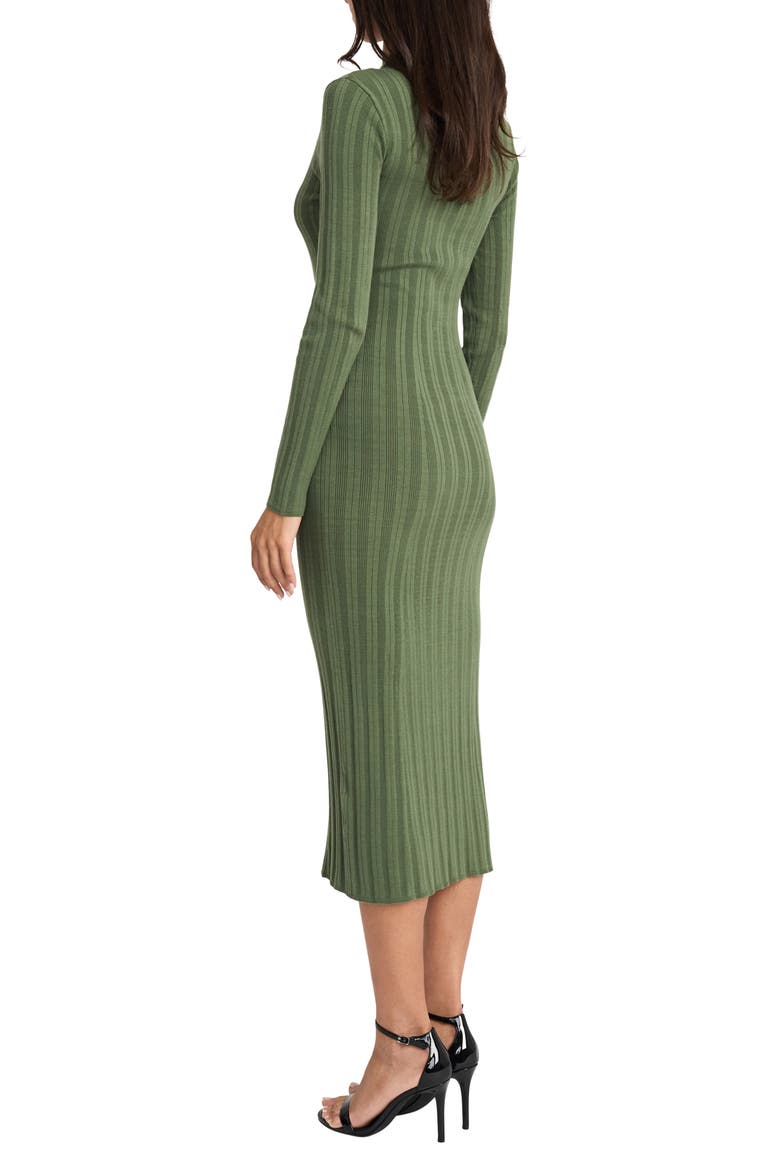 Long Sleeve Mock Neck Dress, Alternate, color, OLIVE GREEN