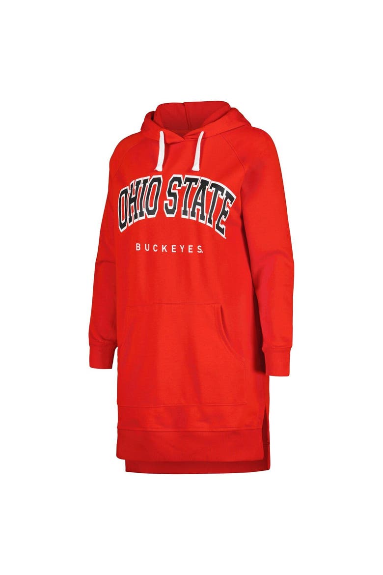 Women's Gameday Couture Scarlet Ohio State Buckeyes Take a Knee Raglan Hooded Sweatshirt Dress, Alternate, color, Scarlet