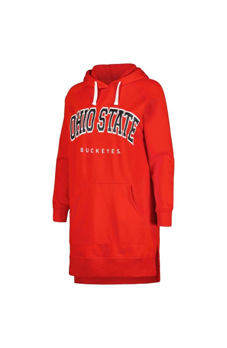 GAMEDAY COUTURE Women's Gameday Couture Scarlet Ohio State Buckeyes Take a Knee Raglan Hooded Sweatshirt Dress, Alternate, color, Scarlet
