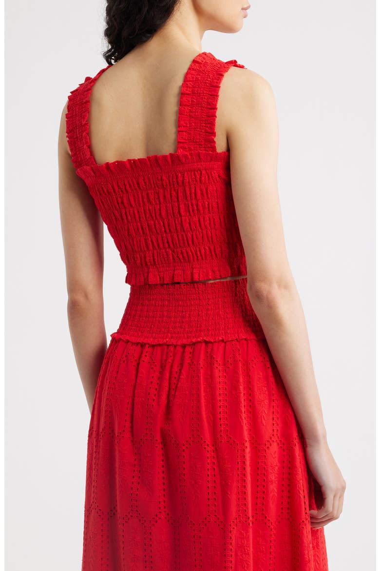 The Azalea Smocked Top, Alternate, color, RED