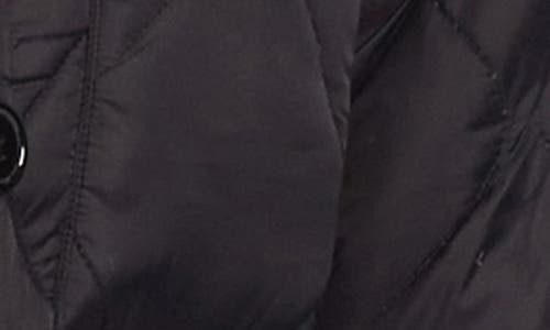 Karen Kane Faux Fur Lined Quilted Jacket In Black Cream