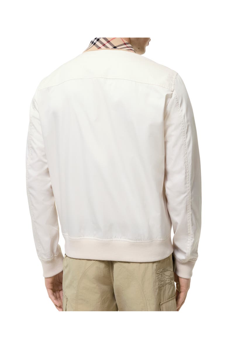 Burberry Gabardine Glenfields Harrington Jacket, Alternate, color, Tundra White