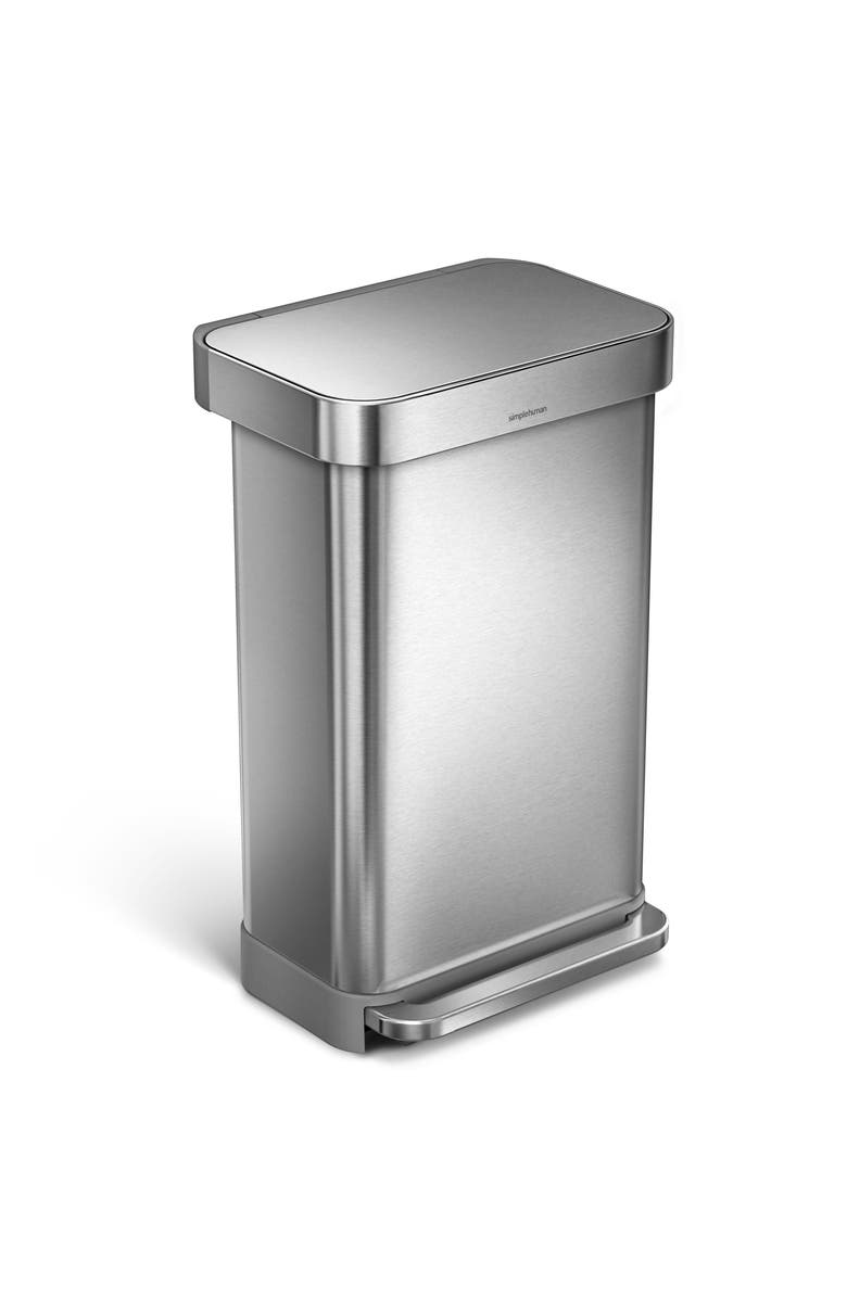 simplehuman 45L rectangular step can with liner pocket, Main, color,