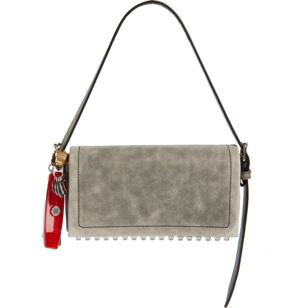 Alexander Wang Ricco Relic Distressed Leather Shoulder Bag In Gray